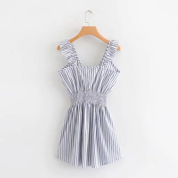 Rochie de dama moderna in dungi cu talie elastica