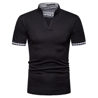 Alkalmi férfi póló V-nyakkal, több színben