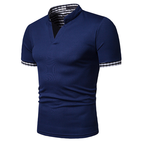 Alkalmi férfi póló V-nyakkal, több színben