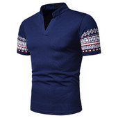 Alkalmi férfi póló rövid ujjal és V-nyakú több színben