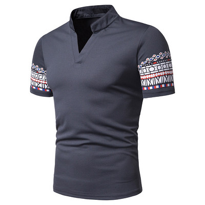 Alkalmi férfi póló rövid ujjal és V-nyakú több színben