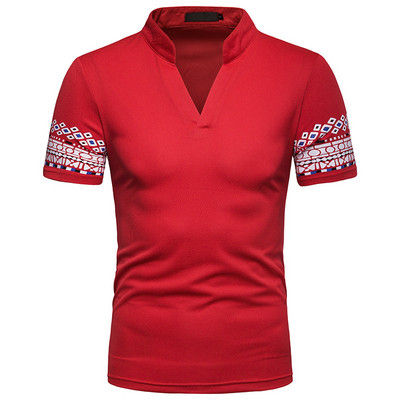 Alkalmi férfi póló rövid ujjal és V-nyakú több színben