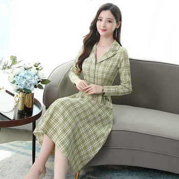 Stílusos női kockás ruha - szabású modell