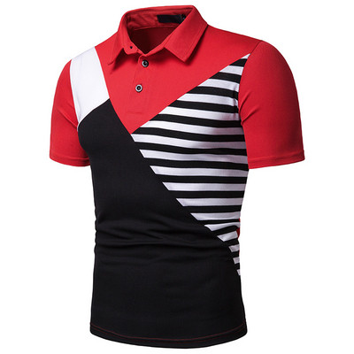 Modern férfi póló klasszikus gallérral és gombokkal több színben