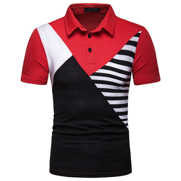 Modern férfi póló klasszikus gallérral és gombokkal több színben