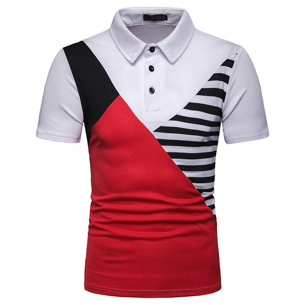 Modern férfi póló klasszikus gallérral és gombokkal több színben