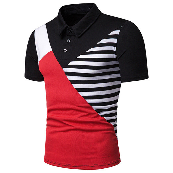 Modern férfi póló klasszikus gallérral és gombokkal több színben