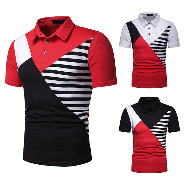 Modern férfi póló klasszikus gallérral és gombokkal több színben