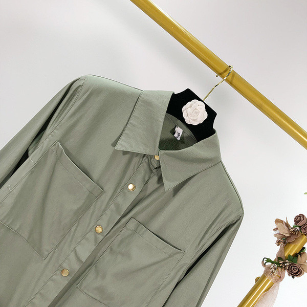 Salopetă lungă casual cu nasturi și buzunare