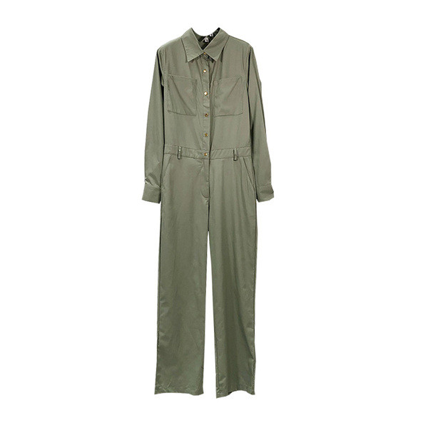 Salopetă lungă casual cu nasturi și buzunare