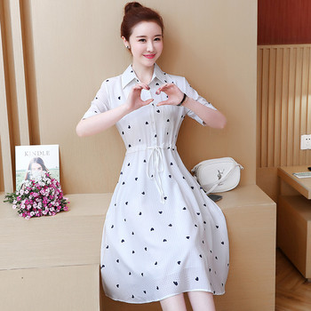 Női alkalmi ruha fehér színben - szabású modell