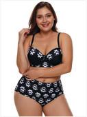 Kétrészes női fürdőruha magas derékkal, fekete színben