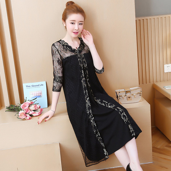 Rochie moderna de dama de culoare neagra - model croiat