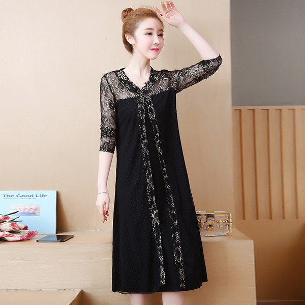 Rochie moderna de dama de culoare neagra - model croiat