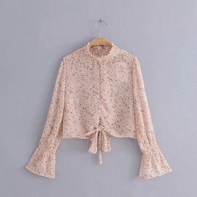 Stílusos női blúz magas gallérral, különböző mintákkal