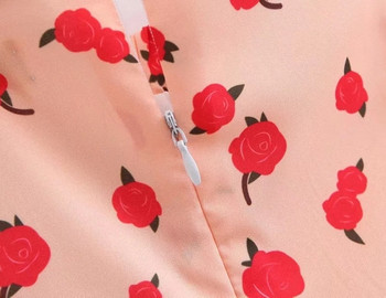 Rochie de dama cu maneca scurta si colorata dreapta - culoare roz