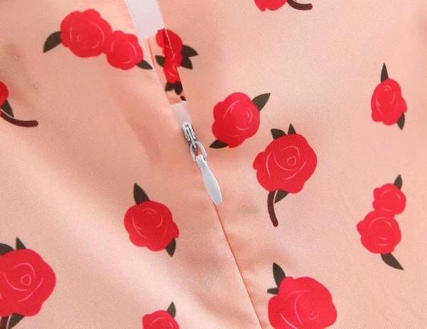 Rochie de dama cu maneca scurta si colorata dreapta - culoare roz