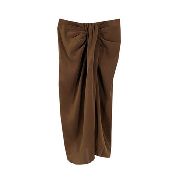 Női hosszú szoknya, barna színű hasítékkal