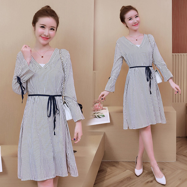 Rochie casual dama in carouri cu maneci lungi