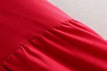 Női hosszú ujjú ruha piros színben