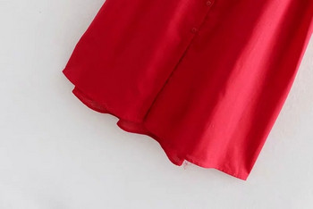 Női hosszú ujjú ruha piros színben