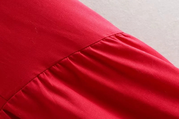 Női hosszú ujjú ruha piros színben