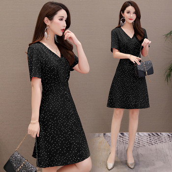 Rochie casual de dama in negru si rosu