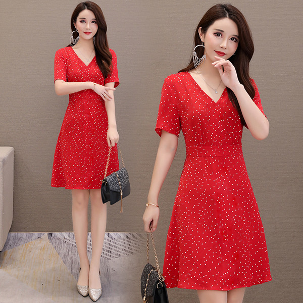 Rochie casual de dama in negru si rosu