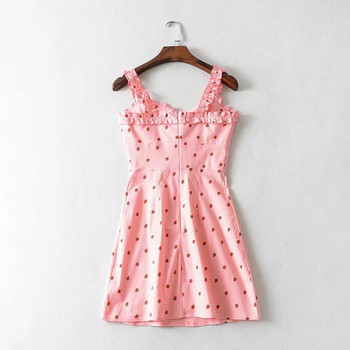 Rochie de dama cu cravate in roz si albastru