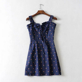 Rochie de dama cu cravate in roz si albastru