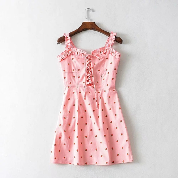 Rochie de dama cu cravate in roz si albastru