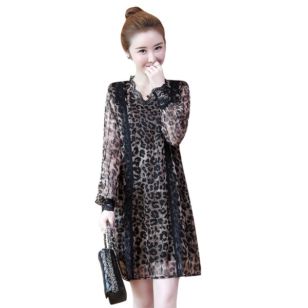 Rochie de dama moderna cu animal print - model drept