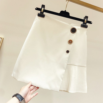 Fusta de dama moderna in doua culori cu nasturi