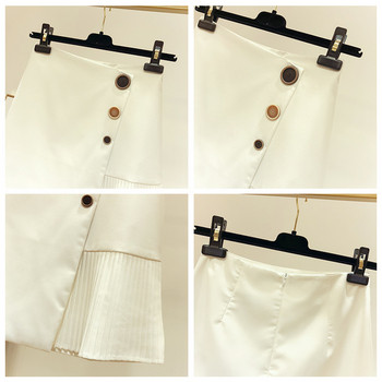 Fusta de dama moderna in doua culori cu nasturi