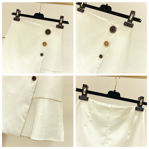 Fusta de dama moderna in doua culori cu nasturi