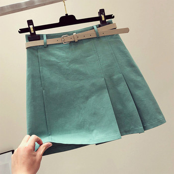 Modern női szoknya két színben és övvel