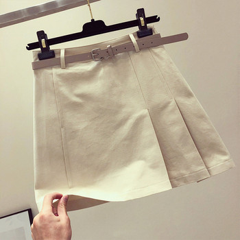 Modern női szoknya két színben és övvel