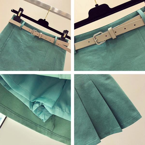 Modern női szoknya két színben és övvel