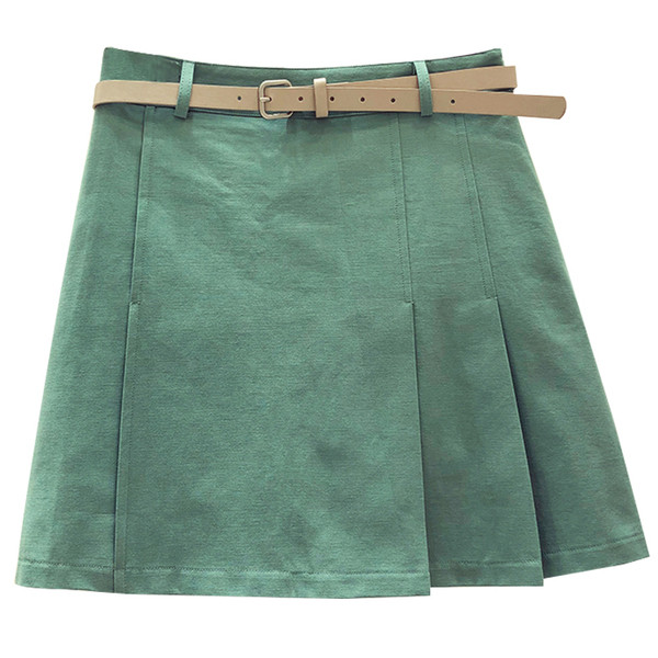 Modern női szoknya két színben és övvel