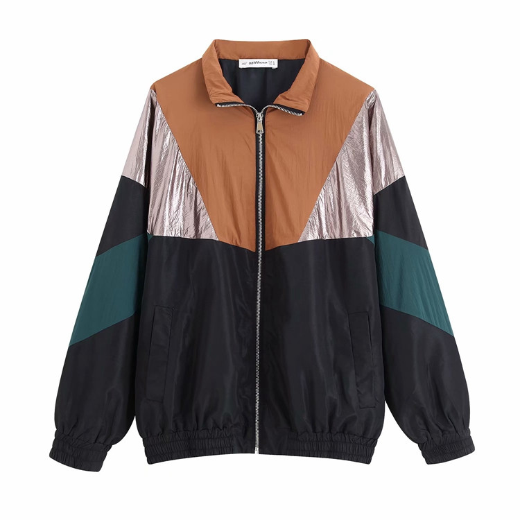 Geaca sport de dama cu fermoar si maneci lungi