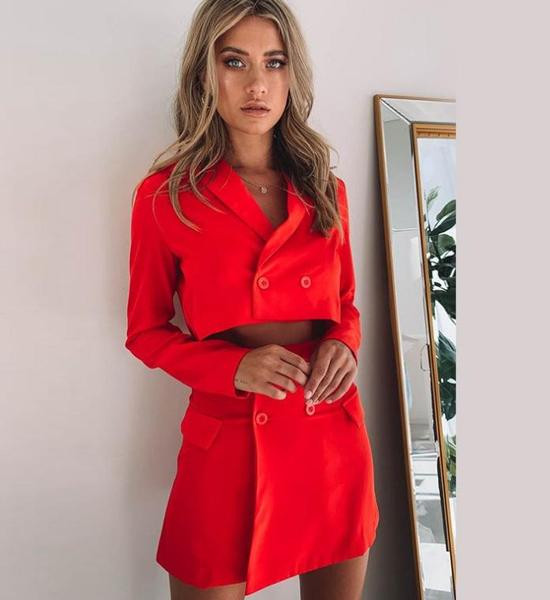 Set de dama model NOU din doua piese fusta + jacheta in mai multe culori