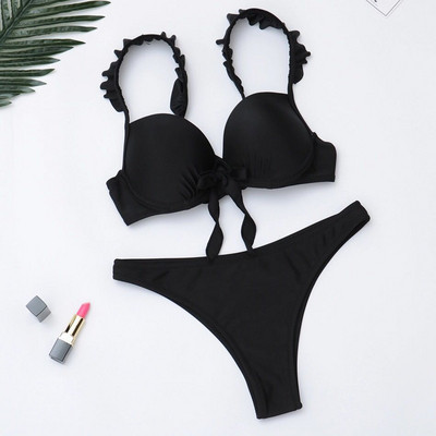 Aktuális női fürdőruha két részes fehér és fekete színben