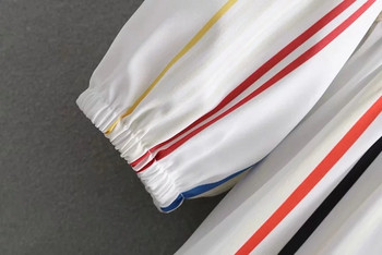 Csíkos női ruha hosszú ujjal