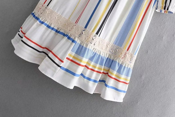 Csíkos női ruha hosszú ujjal