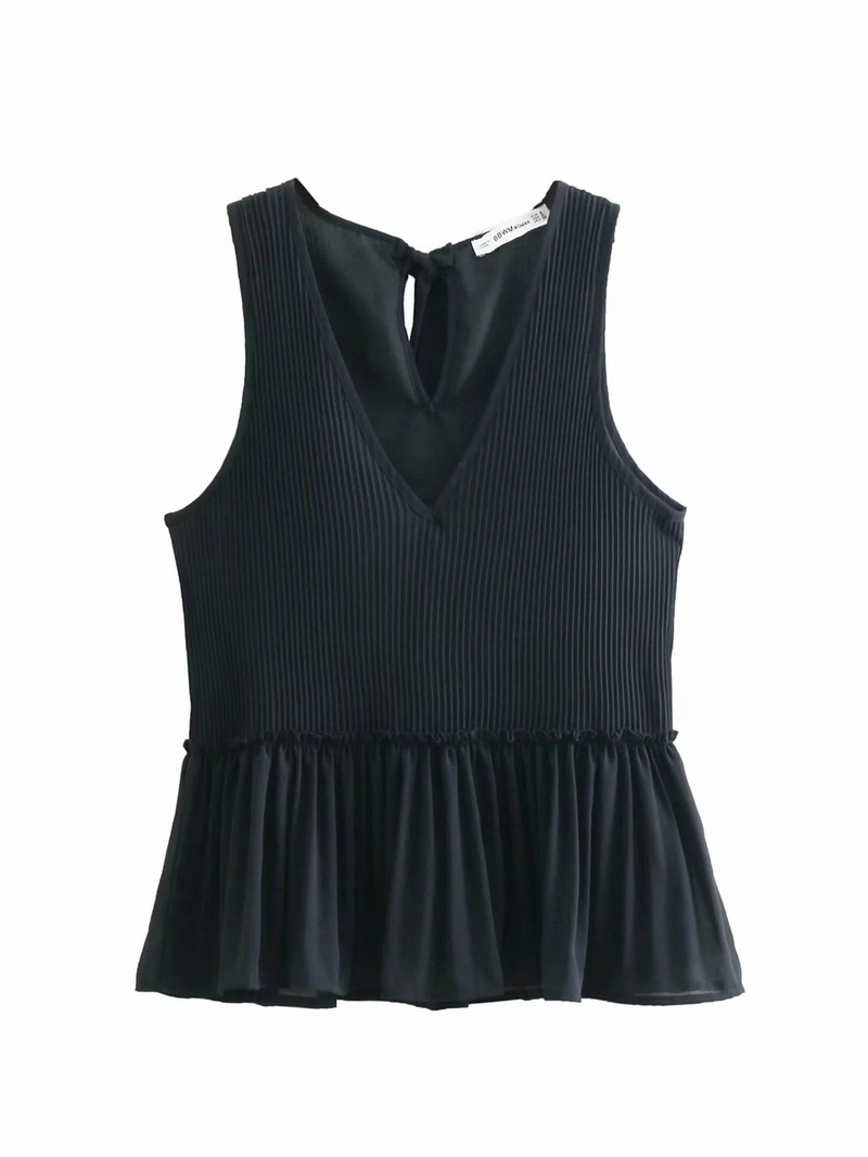 Modern női felső - rövid fehér és fekete modell