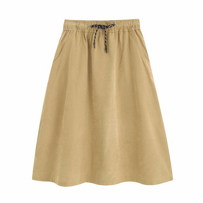 Fusta de dama lunga de culoare maro - model lat