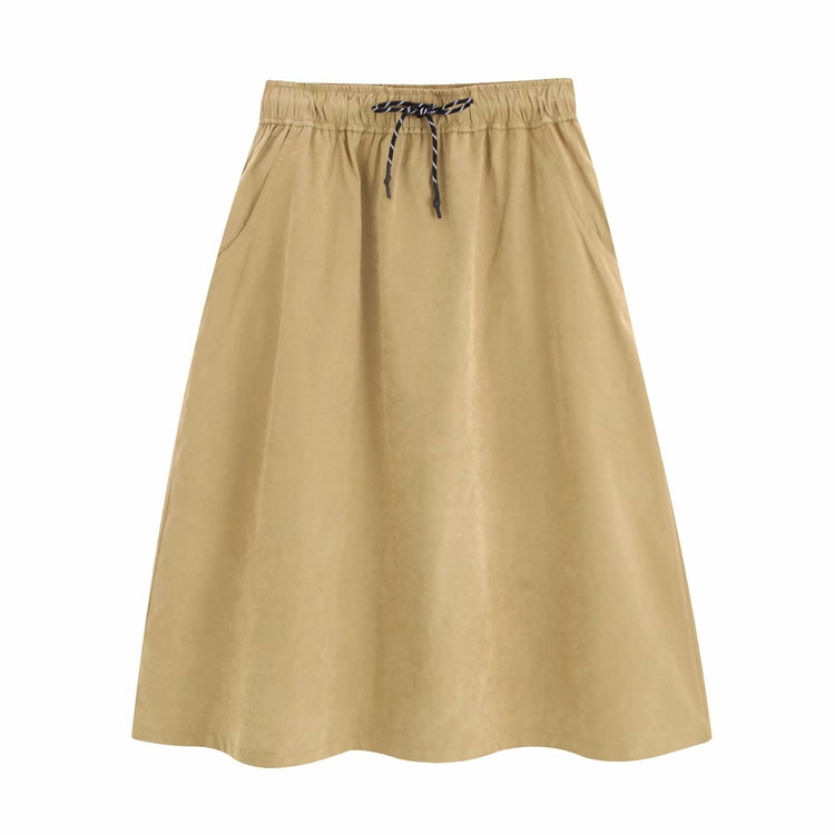 Fusta de dama lunga de culoare maro - model lat