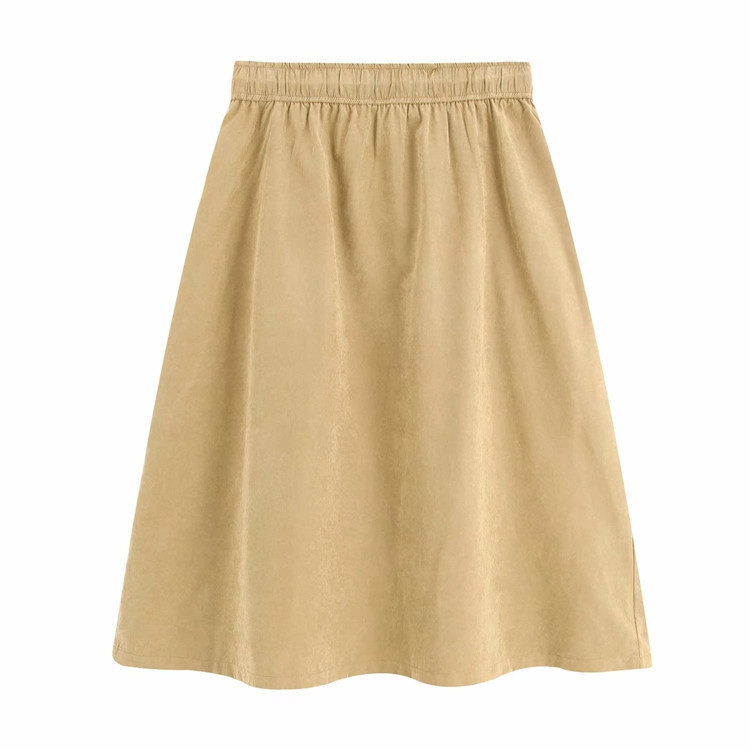 Fusta de dama lunga de culoare maro - model lat