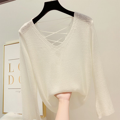 Pulover casual dama cu cravate incrucisate in mai multe culori