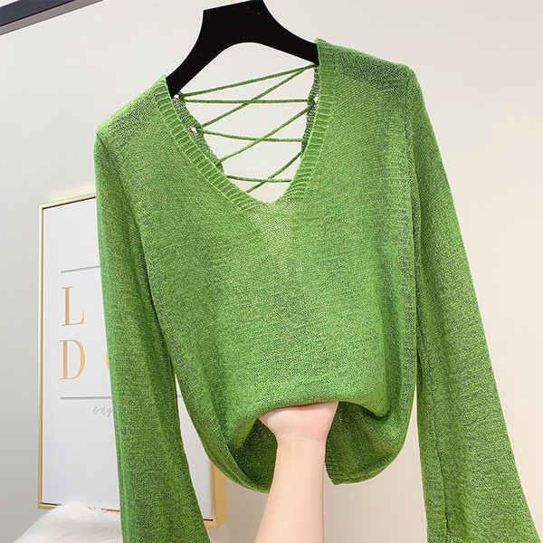 Pulover casual dama cu cravate incrucisate in mai multe culori